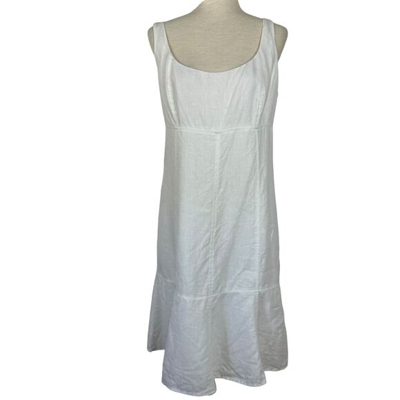 Lauren Ralph Lauren Dresses & Skirts - Lauren Ralph Lauren Dress Women Size 14 White Linen High Waist Sleeveless Ruffle